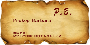 Prokop Barbara névjegykártya